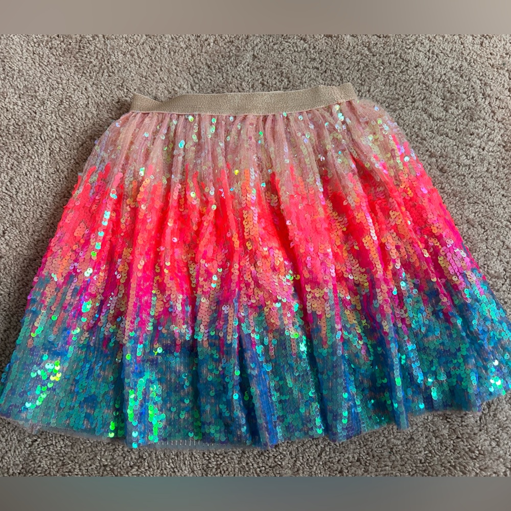 Hatley Pink and Blue Sequin Skater Skirt